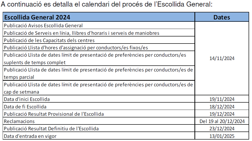 Cal. esc. general 2025